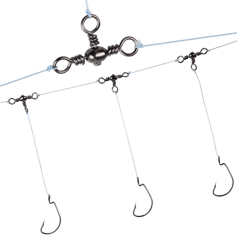 Shaddock Fishing 3 Way Swivels Fishing Kit 120pcs Heavy Duty Three Way Fishing Swivels Crossline Barrel Swivels Tackles T-Shape Fishing Line Connector Catfish Rig Triple Swivels for Saltwater Surf Fishing Rig - Image 3